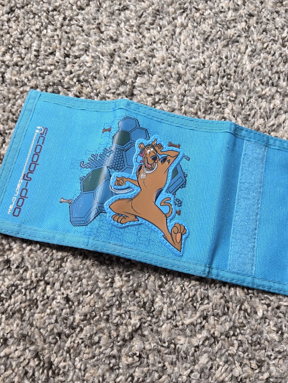 Y2K Vintage Scooby-Doo Tri-Fold Blue Wallet 4.5" x 3.25" Cartoon Network 2002